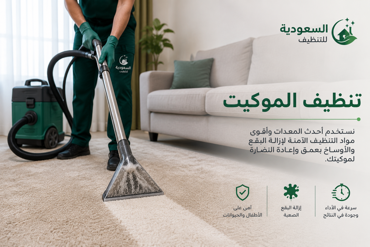 صورة غلاف المقال: تنظيف الموكيت في الرياض | خدمة غسيل احترافية في الموقع – السعودية للتنظيف